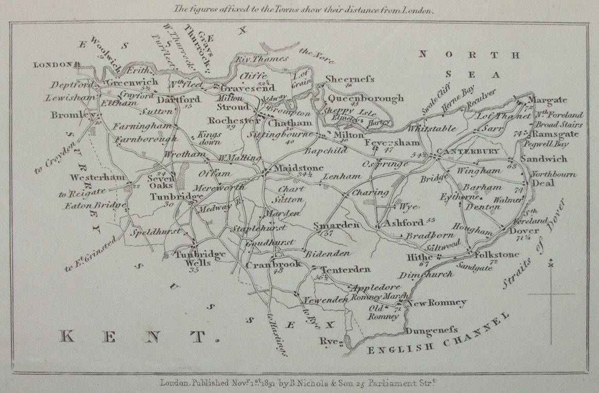 Map of Kent - Nichols